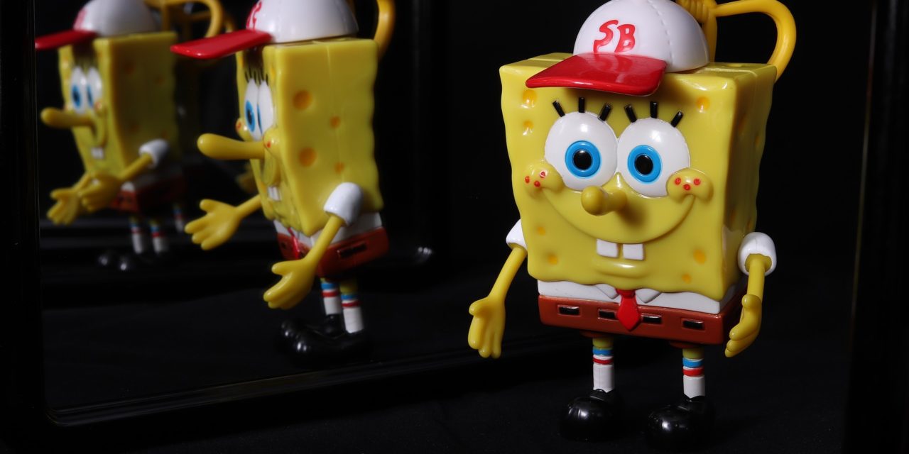 Spongebob toys in a line